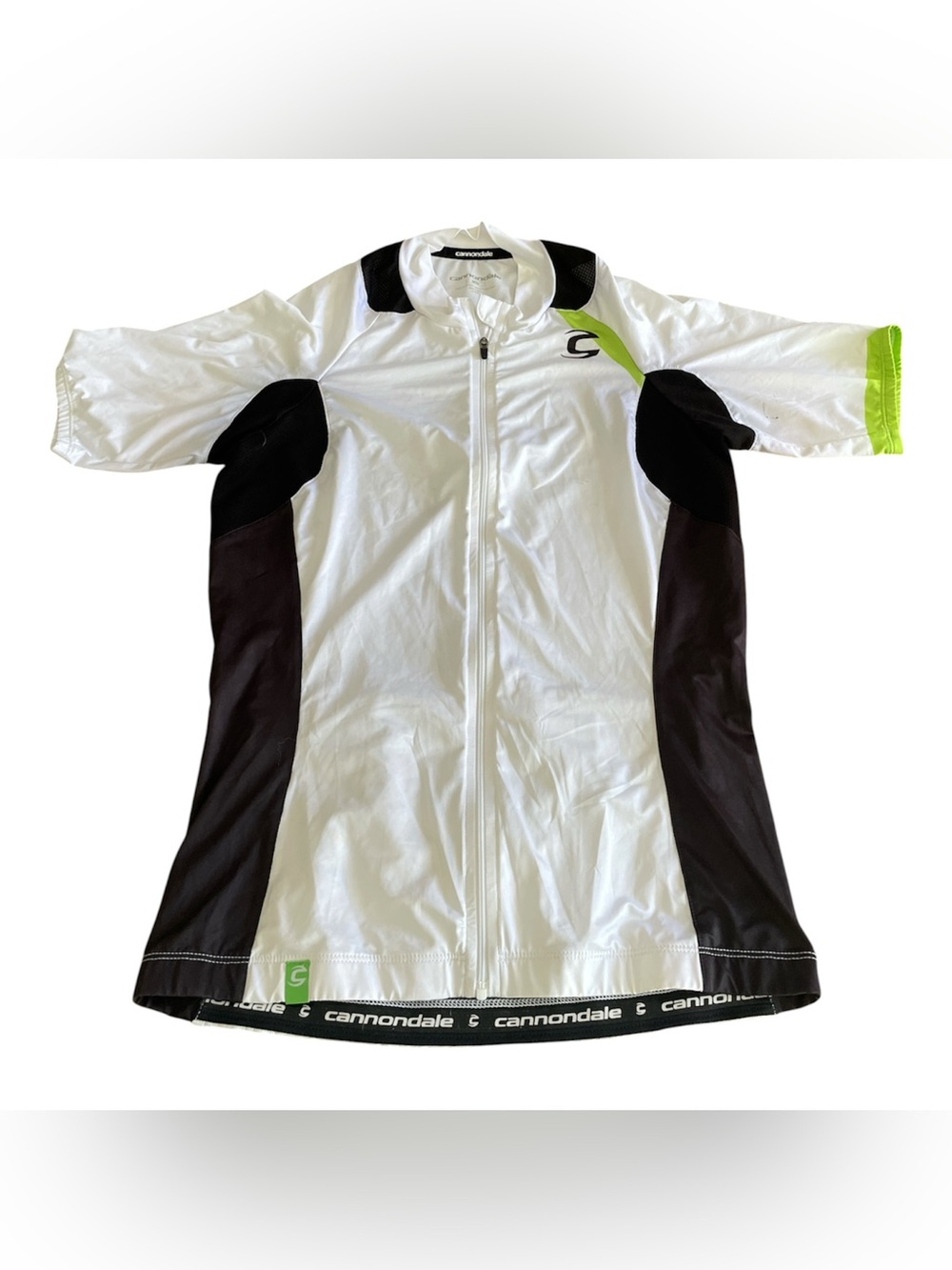 Cannondale White Cycling Jersey with Black & Lime Accents